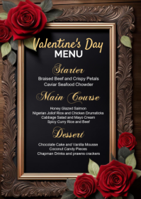 Black Joyful Valrntine's Day A6 template