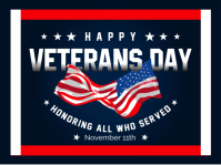 Black Joyful Veterans Day , Happy Veterans Day Yard Sign Znak podwórkowy template