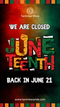 Black Joyful We Are Closed Juneteenth Instagram Story template