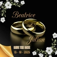 Black Joyful Wedding Invitation Template  Ins Instagram Post