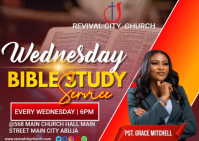 Black Joyful Wednesday Bible Study Service  Postcard Briefkaart template