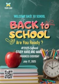Black Joyful Welcome Back To School: Ready To Learn, Ready To Grow A2 template