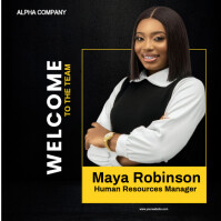 Black Welcome to the Team Сообщение Instagram Template