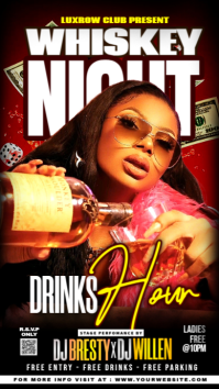 Black Joyful Whiskey Night Party Instagram Story template