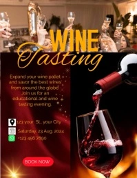 Black Joyful Wine Tasting Event Poster Design Pamflet (VSA Brief) template