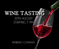 Black Joyful Wine Tasting Instagram Posts  Medium Rectangle Retângulo médio template