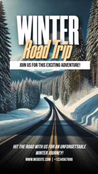Black Joyful Winter Road Trip  Instagram Story template