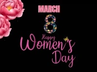 Black Joyful Women`s Day , March 8 Video Yard Sign template