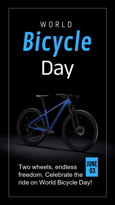 Black Joyful World Bicycle Day  Instagram Story template
