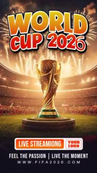 Black Joyful World Cup 2026 Instagram Reel Video template