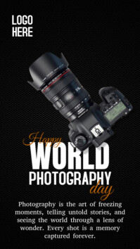 Black Joyful World Photography Day  Digital Display (9:16) template