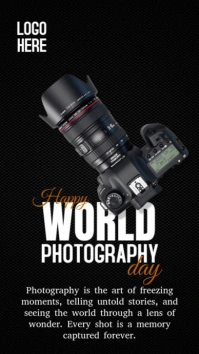 Black Joyful World Photography Day  Digital Display (9:16) template