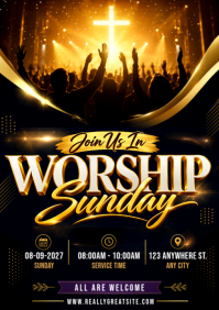 Black Worship Service A5 Template