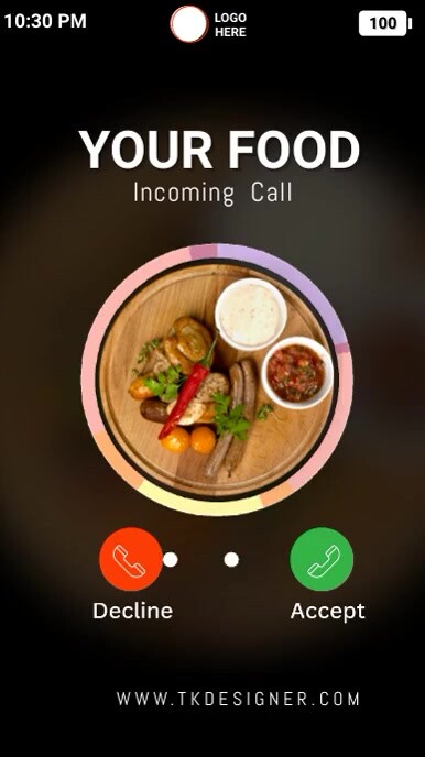 Copy of Black Joyful Your Food Incoming Call Instagr | PosterMyWall