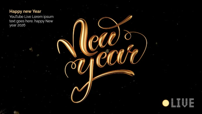 Black Joyful Youtube Live New Year 2026 Thumbnail Youtube Thumbnail ...
