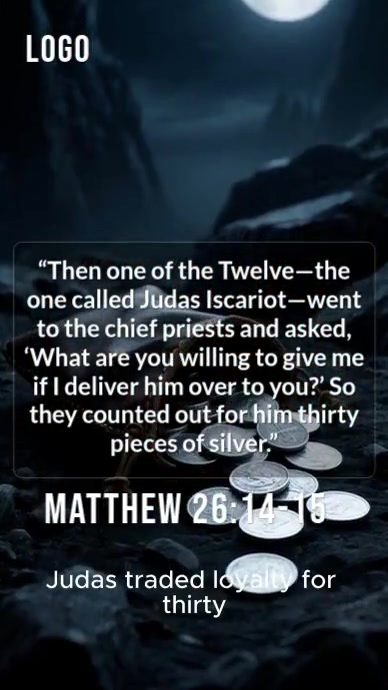 Black Judas Betrayal Bible Verse Video Matthew 26 15 Thirty Pieces Of ...