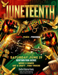 Black Juneteenth Celebration Flyer template