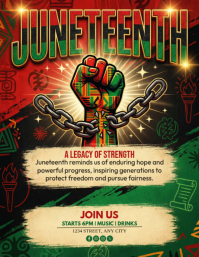Black Juneteenth Celebration Flyer template