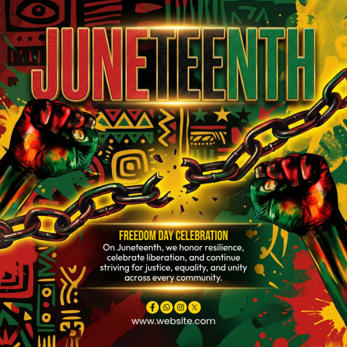 Black Juneteenth Celebration Instagram Post Template | PosterMyWall