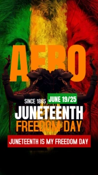 Black Juneteenth  Digital Display (9:16) template