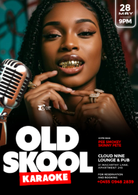 Black Karaoke Night A4 template