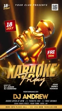 Black Karaoke Night Party Video Flyer Instagram Story template