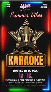 Black Karaoke Night Video Instagram Reel template