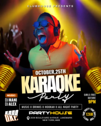 Black Karaoke Party Video Ads Flyer Instagram Portrait template