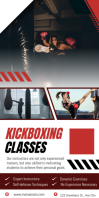 Black Kickboxing Classes Roll Up Banner 3' × 6' template