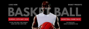 Black Kolase Basketball Game Day Header Email Nagłówek wiadomości e-mail template