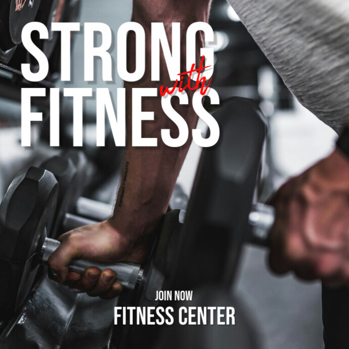 Black Kolase Strong With Fitness Pos Instagram template