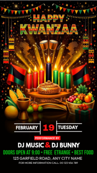 黑色 Kwanzaa Celebration Instagram Story Template