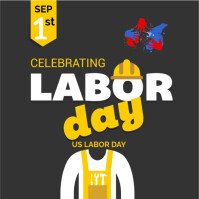 Black  Labor Day Celebration Instagram Post template