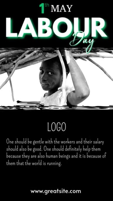 Black  Labour Day Instagram Reel template