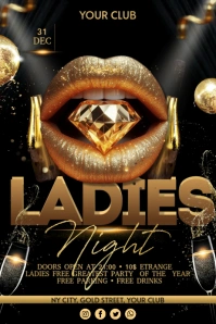 Black Ladies Night Banner 4' × 6' template