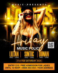 Black Ladies Night Party Instagram Portrait template