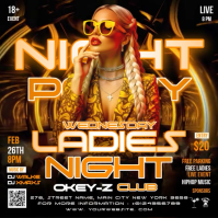 Black Ladies Night Party Instagram Post Video template