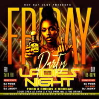 Black Ladies Night Party Square Video template