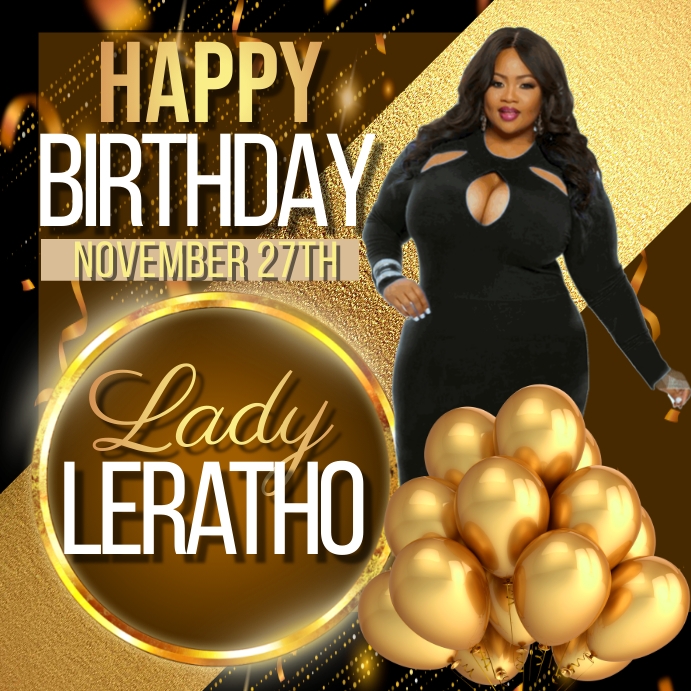 black lady birthday ad template Square (1:1)