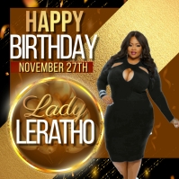 black lady birthday ad template Square (1:1)