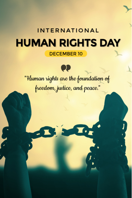 Black Light Yellow Simple Human Rights Day Poster 2025 Template ...