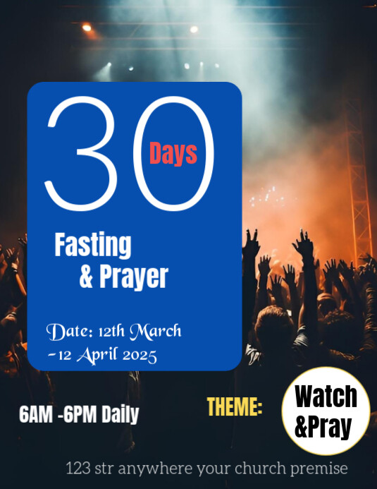 Black List-based 30 Days Fasting And Prayer Poster  Flyer (us Letter) template