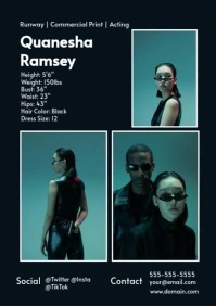 Black List-based Actor and Model Composite Card A3 template