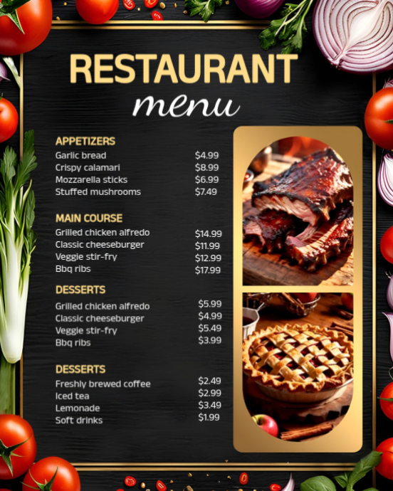 Black List-based Appetizing Restaurant Menu Template - Foodie Poster ...