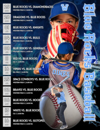 Black List-based Baseball Schedule Flyer (us Letter) template