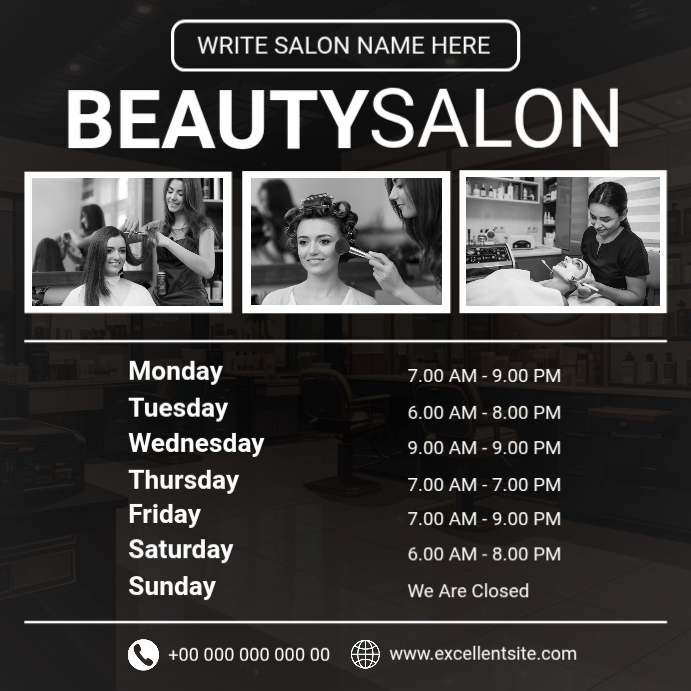 Copy of Black List-based Beauty Salon Opening Hours Instagram Post ...