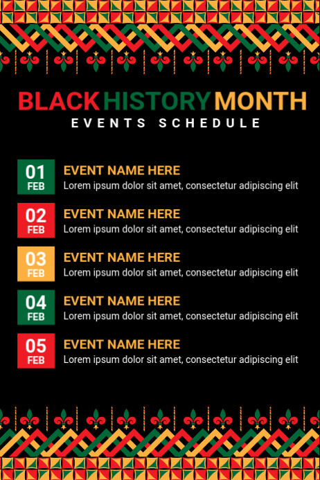Black List-based Black History Month Events Poster template