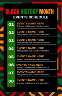 Black List-based Black History Month Events Schedule Tabloid 小报 template