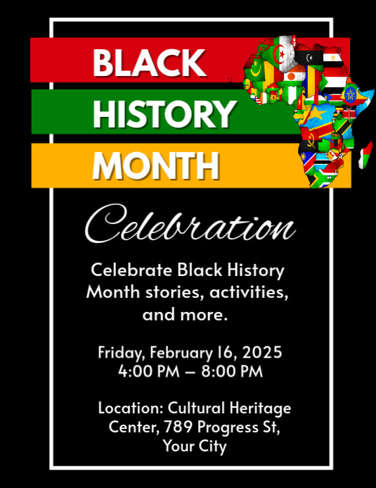 Black Listbased Black History Month Flyer (us Letter) Template