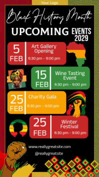 Black List-based Black History Month Upcoming Events List Instagram Story template